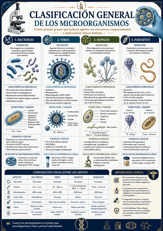 Clasificación general de los microorganismos