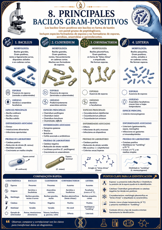 Principales bacilos Gram positivos